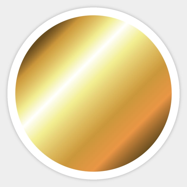 Gold Gradient Metallic Circle Futuristic Sticker by Inogitna Designs